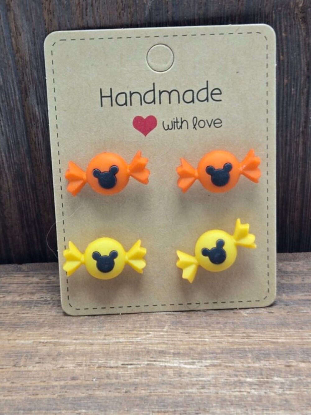 NWT 2 Pairs Disney Halloween Candy Earrings Pierced Stud Light Weight Fashion